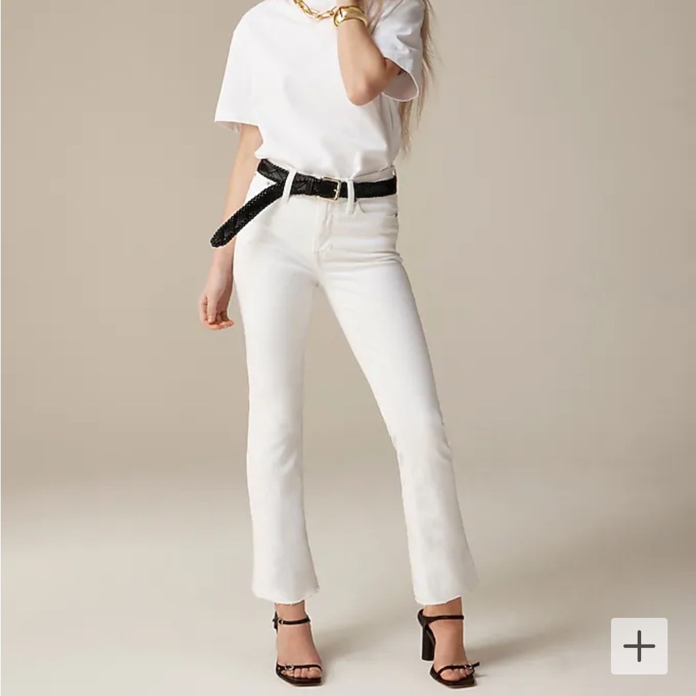 J Crew 9" Demi-boot Crop Jean in white wash size 26